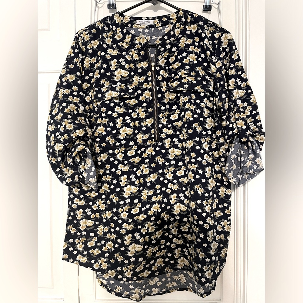Angvns women’s zip up tunic size large